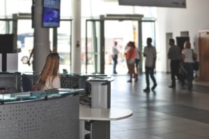 reception desk at a dorm